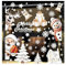 Fensterbilder Weihnachten,Fensterdeko Weihnachten mit 3D Weihnachtsmann, Rentiere, Glocken Schneeflocken Häuser,Groß Fensteraufkleber Weihnachtsdeko,Fenstersticker für Winter Fenster Weihnachts Deko