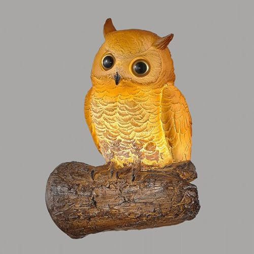 LED Wandleuchte Korridor Kreativ Eule Lampe Harz Dekorative Beleuchtung Warmes Licht 3000K Wandspots Retro Tiere Wandlampe für Rustikal Wohnzimmer Flur Treppen Schlafzimmer Balkon Büro, 11*15*20cm