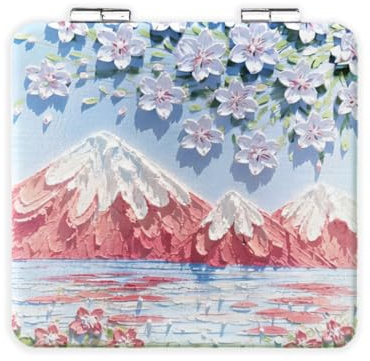 UYRVAPE Specchio Compatto, Specchio Tascabile Fiore Retrò, Piccolo Specchio per Borsa, Mini Specchio Portatile per Trucco da Viaggio, Specchio Ingranditore Pieghevole 1x/2x per Donne e Ragazze