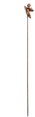ecosoul 2-er Set Gartenstecker Engel Gusseisen Sortiert aus Metall Stecker Gartendekoration Beet Stab Bodenstecker Edelrost Spieß 110cm hoch