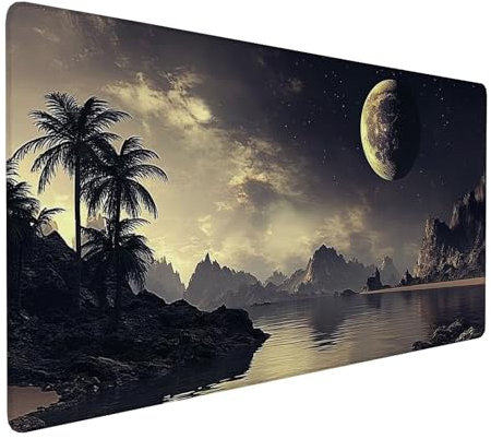 Grey Mouse Pad Landscape Large Mouse Mat for Desk 1600 x 800 x 3 mm, Gaming Mouse Mat with Stitched Edges, XXL Mousepad Waterproof, Mouse Pad with Non-Slip Base, Extended Large Size Keyboard Mat Y-65