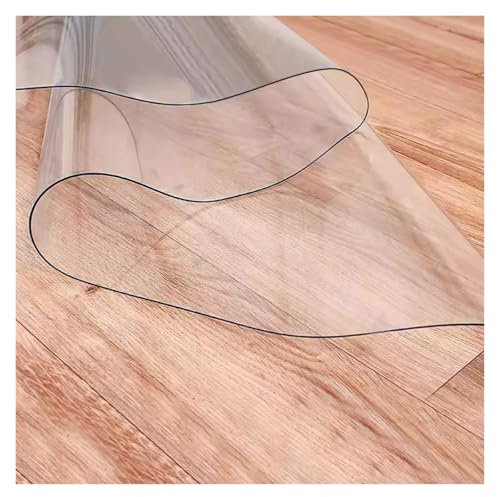 MVXBICIA Non-Slip Waterproof Clear Plastic Area Rugs - 2mm Thick Kitchen, Laundry, Front Door Mats - Easy to Cut, Wipeable Rectangular Floor Mats(WxL 6x15ft/183x458cm)