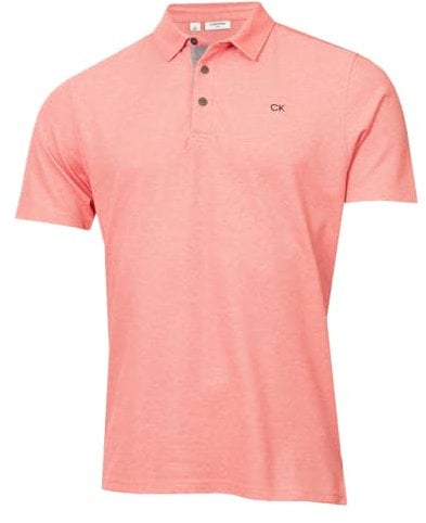 Calvin Klein Mens Prep Campus Golf Polo Shirt - Koralle - L