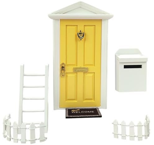 Kit de Puerta de Hadas mágica de Dientes - Set de Entrada de Hadas en Miniatura, Puerta de Elfo para la Pared | Enchanting Kids Room Décor con Escalera, buzón y Alfombrilla para el Juego imagin