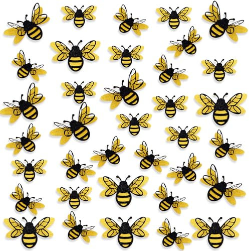 HJZHII 36 Stück 3D Sticker Bienen Deko,Biene Deko Aufkleber Bienen Klein Groß Kinder Etiketten Wandaufkleber Wandtattoo Dekoration für Fotoalbum Tagebuch Poesiealbum Scrapbooking Geburtstag DIY