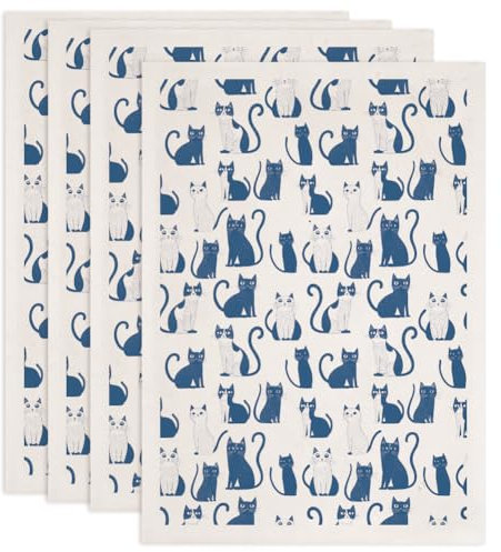 SUPERDANT 4 Transfert Ceramique Sous Glaçure Motif Chat de Dessin Animé pour Poterie Decalcomanie en Céramique Transferts Sous Glaçure en Céramique pour Surglaçage de Poterie Papier Transfert