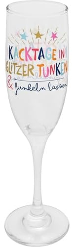 Sheepworld Sektglas mit Motivdruck Funkeln lassen | farbig bedrucktes Secco-Glas, Höhe 22,3 cm, 20 cl, in Geschenkbox | Geschenk zum Geburtstag, Freundin | 74727