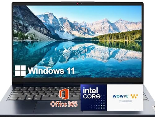 Lenovo IdeaPad 15.6 inch Laptop Computer for Business and Student | Intel Core | Microsoft 365 | 8GB RAM | 256GB SSD + 128GB eMMC | 1TB Cloud Storage | 11HR Battery | Windows 11 | WOWPC Recovery USB