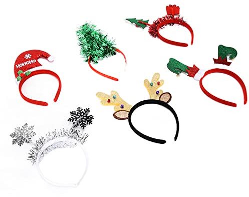 Headerbs Bandeau de Noël, Tissu Flexible avec Design d'arbres de Noël Mignon, pour les Fêtes et les Photos de Famille