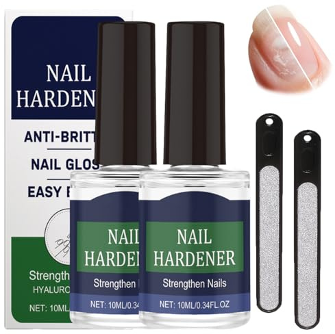 Nagelhärter mit Hyaluronsäure, Nagelfestiger und Nagelreparatur. Fördert effektiv die natürliche Nagelerneuerung und stellt Stärke und Glanz wieder her. (2 Stück)