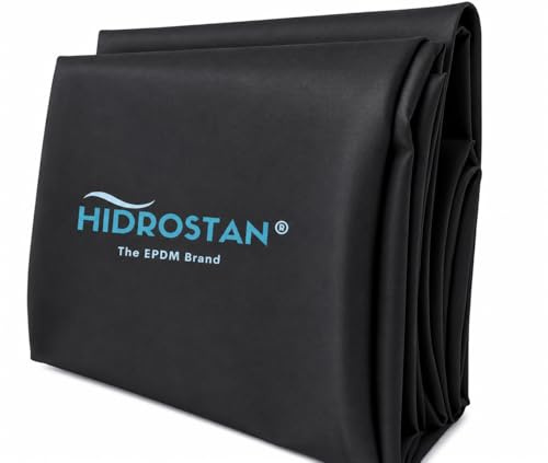 Hidrostan - Pack de Lámina Impermeabilizante de EPDM 2x2 m Negra de 0,8mm y 200grs/m2 de Geotextil | Alta Elasticidad | Resistencia UV y Temperatura Extremas | Ideal Estanques, Embalses y Cubiertas.
