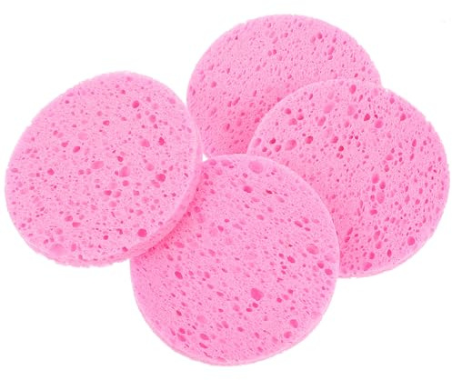 LALADEFIEE Komprimierte Runde Gesichtsschwämme Sanfte Peeling Funktion und Gründliche Reinigung 50 Stück aus Natürlicher Zellulose für Tägliche Make Up Entfernung