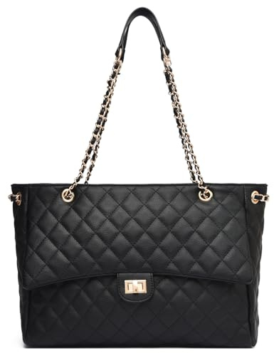 unisoul Handtasche Damen große, Shopper Tasche Umhängetasche Elegante Schultertasche PU Leder Tote Bag für Arbeit Einkaufen und Reisen