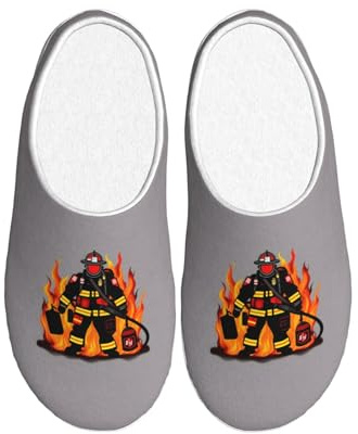 JBJGKHLP brandman brandman tryck tvättbara tofflor unisex flip flops med TPR-sula söta hotellskor för gäster