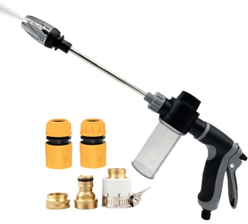 Nettoyeur haute pression avec raccords et buse réglable – Machine à laver haute pression puissante pour véhicules, idéal pour la maison, le verre, le jardin, la cour et la pelouse