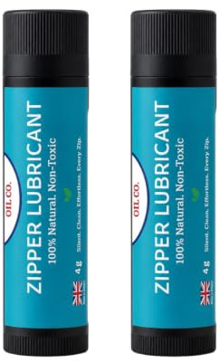 Atkinson Oil Co. 100% Natural Zipper Lubricant - 2 Pieces | Zip Glide Wax for Smooth Zippers, Safe for Clothing, Bags, Wetsuits, Tents