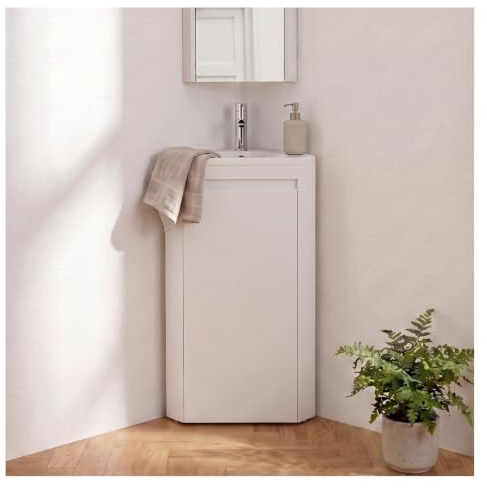 MOB-IN Mobile Lavatrice angolare Sorrento con lavabo in resina