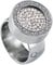 Quiges Silber Edelstahl Ring mit Zirkonia 12mm Mini Coin Halter Wechselring und Austauschbar Weißer Zirkonia Coin in Größe 20mm