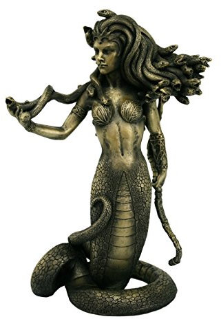 Pacific Giftware The Temptation of Medusa Sammelfigur in künstlichem Antik-Gold-Finish, 20,3 cm hoch