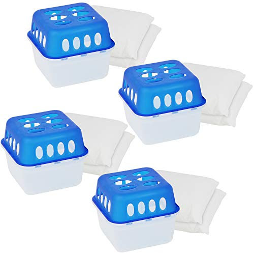 COM-FOUR® 4x Deshumidificador de sala con 3,2 kilogramos de gránulos - deshumidificador - deshumificadores de humedad (04 piezas - 400g)