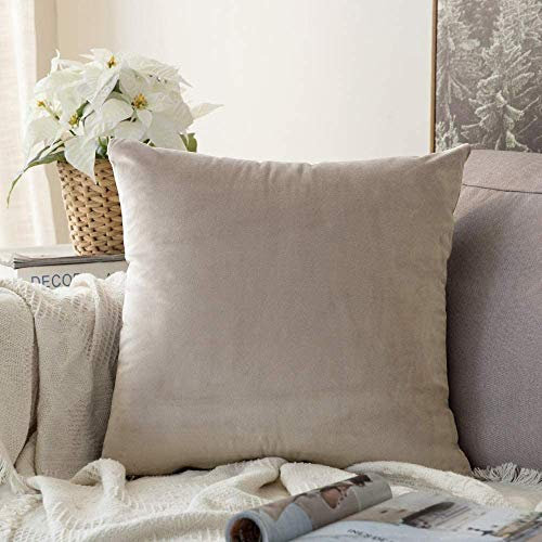 MIULEE 1 Stück Samt Kissenbezug Kissenhülle Dekorative Sofakissen Dekokissen Groß Deko Couchkissen Zierkissen Bezug mit Verstecktem Reißverschluss für Sofa Schlafzimmer 65x65 cm Heart Wood