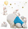 Little Deco Kinderzimmer Wandtattoo Jungen Eisbär und Hasen mit gelben Ballon Babyzimmer Aufkleber Sticker Jungs Wandaufkleber Wandsticker Kinder Bild DL209-9