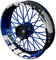 OneWheel Felgenaufkleber Motorrad passend für KTM EXC passt auf alle 17 Zoll Supermoto Felgen - Vorder- und Hinterrad beidseitig inkl. Farbiger Spokes - V6 - Felgenrandaufkleber (blau)