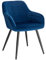 WOLTU Esszimmerstühle 1er Set, für Küche, Wohnzimmer, Schlafzimmer, Küchenstühle mit Armlehnen Metallbeinen, gepolsterte Sitzfäche aus Samt, bis 150 kg belastbar, Blau