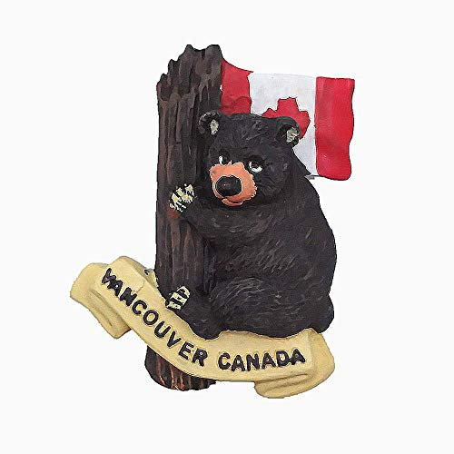 Bär von Vancouver Kanada 3D-Kühlschrankmagnet, Reise-Souvenir, Geschenk, Heim-Küchendekoration, magnetischer Aufkleber, Vancouver Kanada Kühlschrank-Magnet-Kollektion