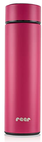 reer ColourDesign Edelstahl-Isolierflasche | 450 ml | Thermoflasche | Ideal für Kinder | klein & handlich | beerenrot