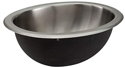RecPro RV 25,4 x 33 cm Edelstahlspüle oval | Einzelne RV-Küchenspüle | Wohnmobil Spüle | Einzelbecken Spüle (ohne Wasserhahn)