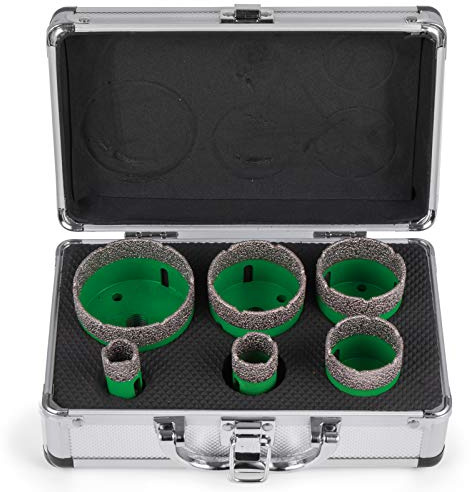 VEVOR 6 Pezzi Punte Diamantate per Trapano, Altezza 15 mm / 0,59 pollici Peso 3,3 libbre M14 Sega a Tazza Diamantati per Materiali Più Duri Come Piastrelle, Granito, Marmo, Altre Pietre e Porcellana