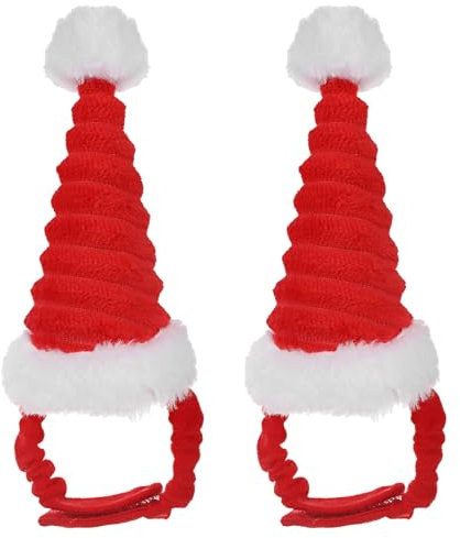 VILLCASE 2er Set WeihnachtsmüTzen FüR Hunde Und Katzen - Festliche KostüM-Accessoires FüR Haustiere, Hunde Weihnachtsmütze Ideal FüR Weihnachten Und Besondere AnläSse