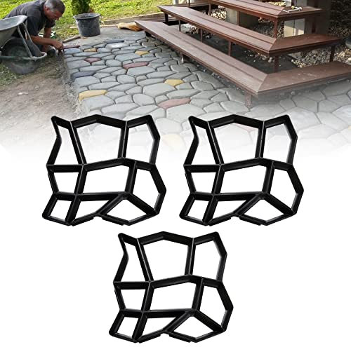 Cecaylie 3 stampi per pavimentazione, per pavimentazione, D.I.Y, per pavimentazione, 43 x 43 x 4 cm, per cemento, marciapiede, pavimentazione, lastre da terrazza