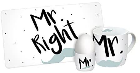 Frühstücksset Mr. Right 3teilig