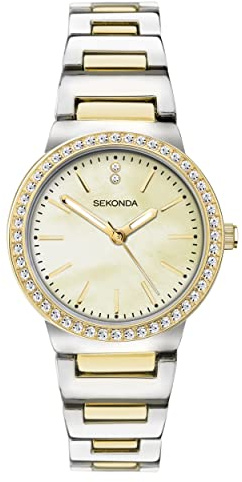 Sekonda Amelia Womens Analogue Watch 28mm Two Tone Alloy Bracelet