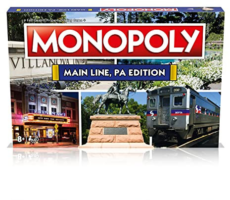 Monopoly The Main Line Edition, Familien-Brettspiel für 2 bis 6 Spieler, Brettspiel für Kinder ab 8 Jahren