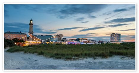 Warnemünde Panorama Poster von Steffen Gierok 120 x 60 cm Blau Wandbilder Wanddeko