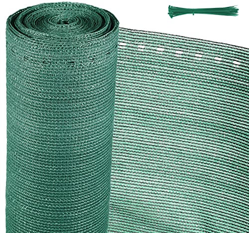 Joparri Zaunblende Sichtschutz für Zaun & Balkongeländer, Schattiernetz Gartenzaun, Schattennetz, 150g/㎡ HDPE Gewebe Netz mit Kabelbinder, UV-stabilisiert, Wetterfest, Eißfest, 1 x 25 m, grün