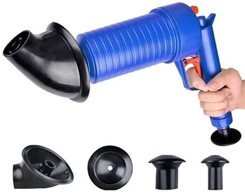 Drain Unblocker Plunger, Toilet Plunger Kitchen Sink Sewer Dredge Tool, High Pressure Air Drain Pump Pipe Dredge Tools Drain Cleaning Tool with 4 Suckers for Kitchen Bathtub Shower Sink Plunger