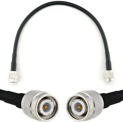 RANGEFUL 30cm TNC Stecker auf TNC Stecker Koaxialkabel — TNC Verlängerungskabel HF-240 (LMR 240 Äquivalent) 0,3 Meter Jumper Kabel (50 Ohm) — Schwarz Antennenkabel für HAM Radio CB Funk WIFI Antenne