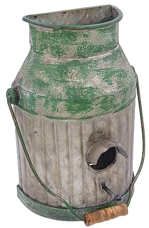 Blümelhuber Vogelhaus Balkon und Garten Vintage Deko Milchkanne - Nistkasten für Vögel für Draußen - Wanddeko Vintage zum Bepflanzen