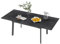 FATIVO Esszimmertisch Marmor Küchentisch ausziehbar 130-160 cm, Ausziehtisch Esszimmer Esstisch für 6-8 Personen einfach Hochglanz mit Schwarze Metallgestell 160x80CM für Esszimmer Küchen Schwarz