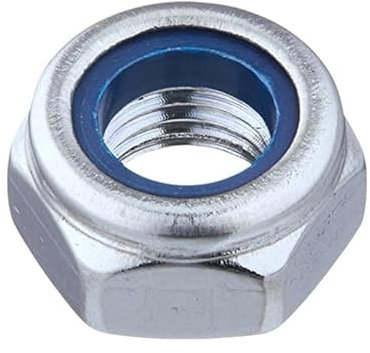 Sicherungsmuttern M10 Stahl Verzinkt - DIN 985- Stopmuttern - Selbstsichernde Muttern - Metrisch Sechskantmutter - Niedrige Form mit Klemmteil (Gewinde: M10; Menge: 25 St.)