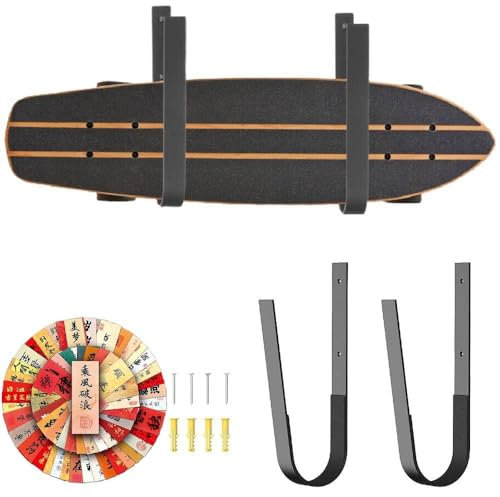 Skateboard Wandhalterung/Skateboard Halterung Wand/Skihalterung Wand/Ski Snowboard Display Rack, Wall Mount Clips für Longboard，Surfskate，Wakeboard