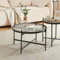 [en.casa] Couchtisch Lier Wohnzimmertisch Glastisch Sofatisch rund Glasplatte Kaffeetisch 61 x 39,5 cm Metallgestell Schwarz