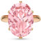 Linawe Rose Quartz Morganite Pink Imitation Diamond Cubic Zirconia Love Ring for Women, Rose Gold Engagement Wedding Adjustable Ring, Gemstone Rhinestone Costume Jewellery