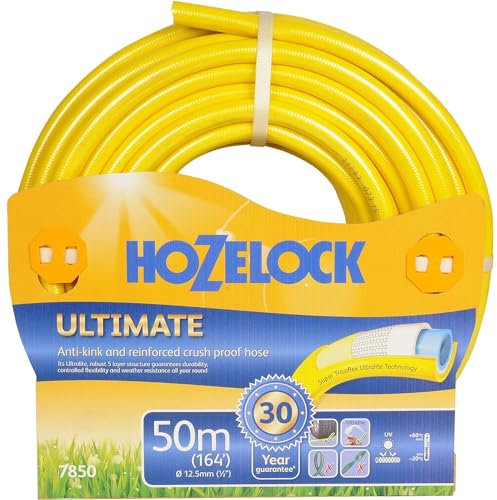 AMK® Hozelock Ultimate 50m Hose Kink Proof Resistant Flexible Irrigation Water Garden Gardening Plants Home Watering System