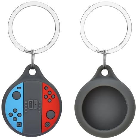 AirTag Cartoon-Muster-Schutzhülle, Airtag weiche Silikonhülle, Zubehör umfasst Schlüsselring/Taschenanhänger/Gepäckanhänger/Hundehalsbandanhänger (3812)