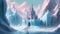 UNIK Nordic Vliestapete, BxH 200x250 cm, Schloss im Eis, Tapete Fantasy Design, Fototapete Baby- und Kinderzimmer, XXL Kindertapete in hellen Pastell Farben, Wandtapete Ice Castle, Made in Germany
